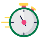 Icon of a clock that represent speed green color
